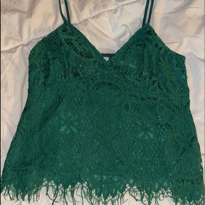 Green lace tank from target